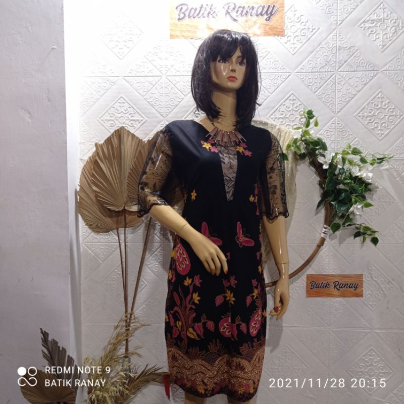 Dress Batik 105 Merak Unggul Jaya HM 052 S M L XL XXL JUMBO