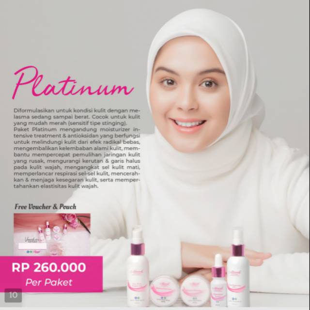 MARWAH PAKET PLATINUM SKINCARE TREATMENT 100% ASLI eCLINIC/ LABEL BIRU ,POUCH+ SERUM