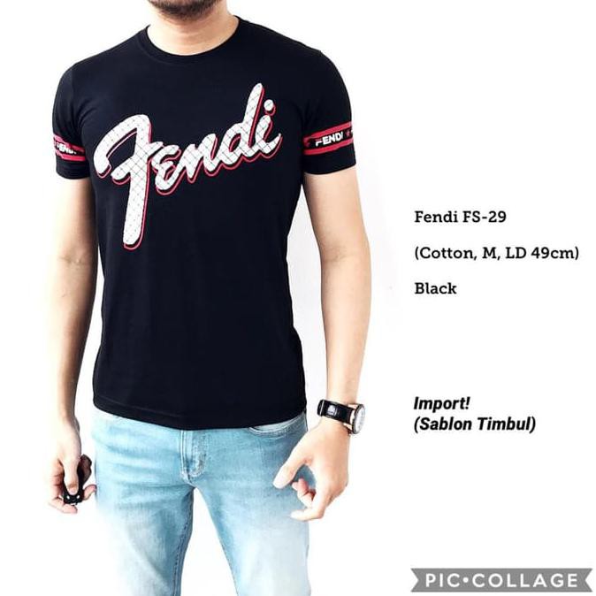 Super Sale Kaos pria import Sablon Timbul Fendi FS29 Murah Banget