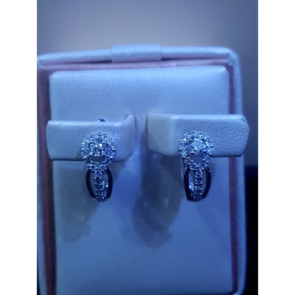 Anting Berlian Eropa Emas putih 750