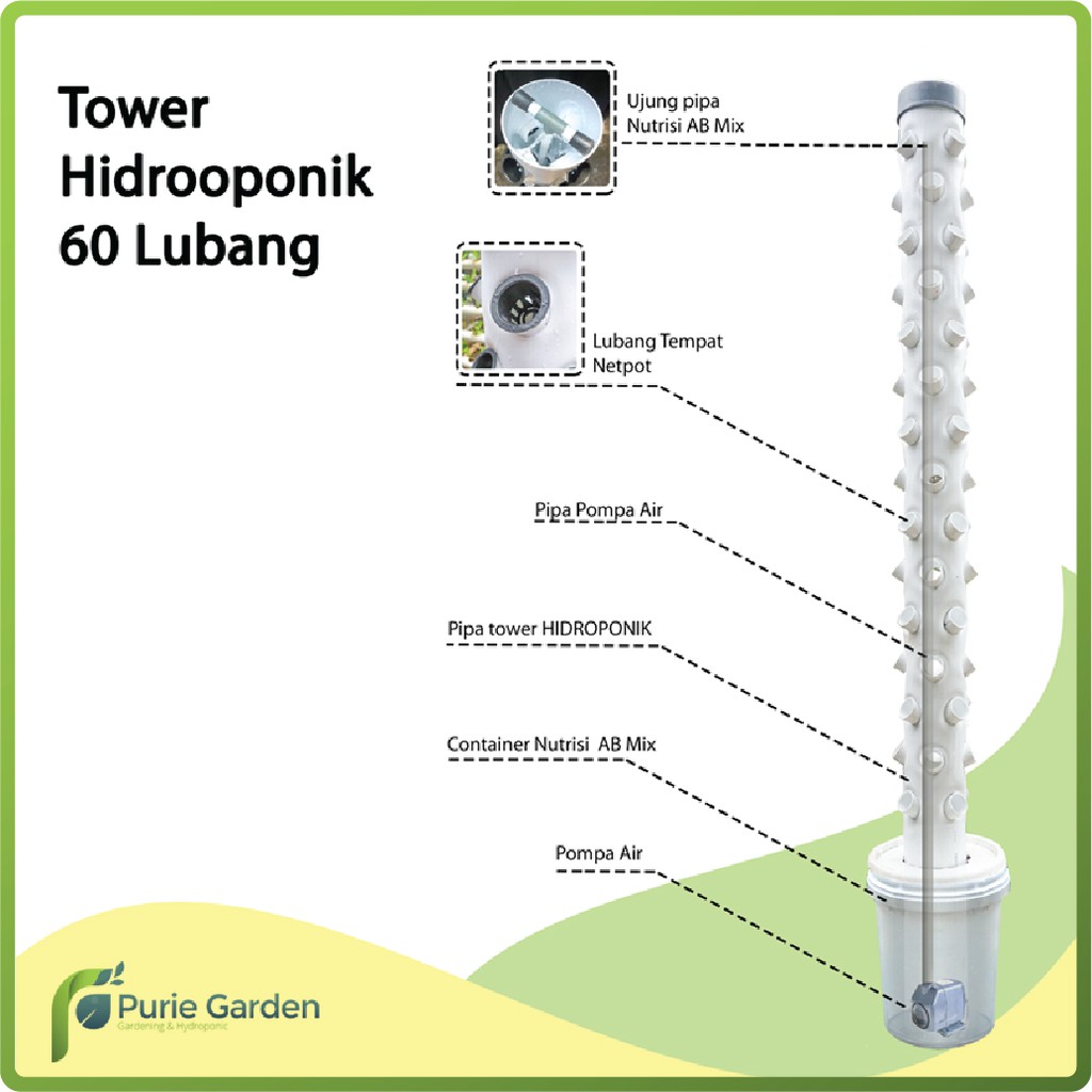 Tower Hidroponik 60 lubang PG KDR