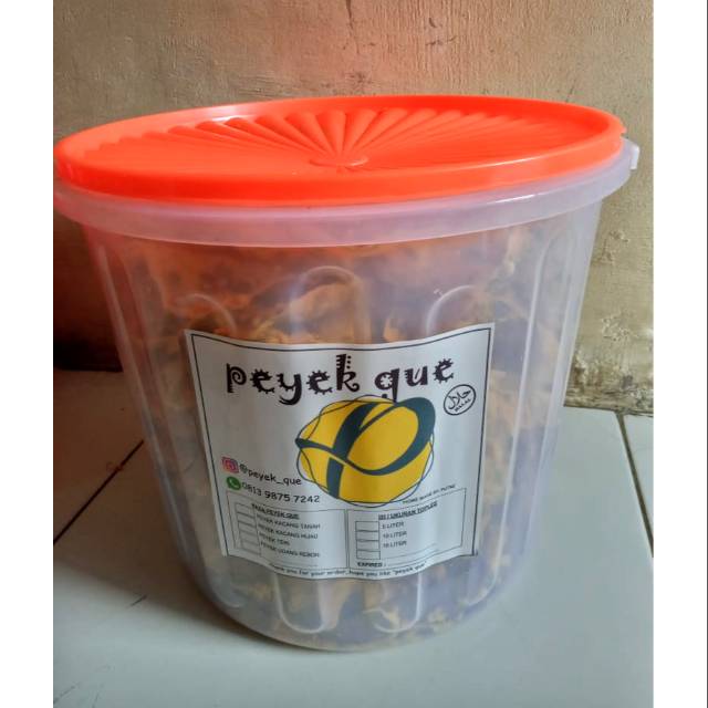 Peyek Toples 16 Liter/Peyek kacang tanah/peyek kacang hijau/peyek Teri/peyek Rebon