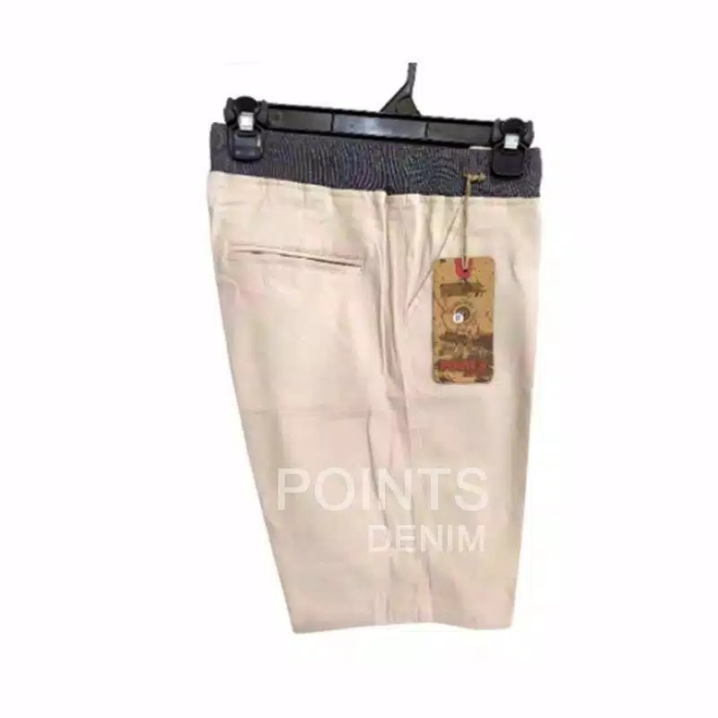 [BIG SIZE] Celana Chino Pendek Pria mick pinggang karet rip katun twill krem coklat surfing santai