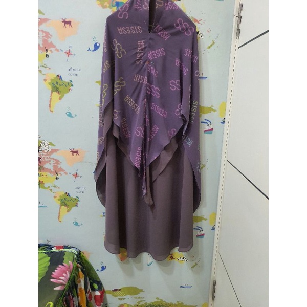 preloved khimar berkha dusty purple sisesa