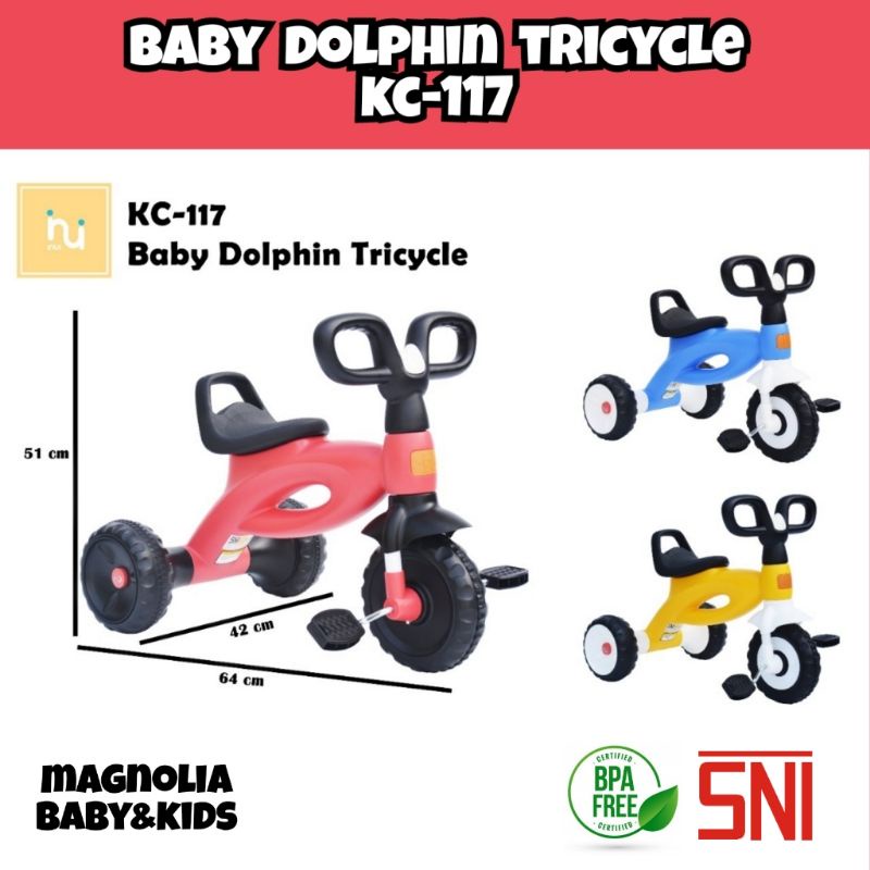 READY STOCK Sepeda Pedal Roda Tiga / Baby Dolphin Tricycle Labeille INUI KC-117