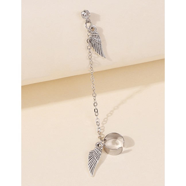 LRC Anting Tusuk Fashion White K Alloy Wing Chain P85723