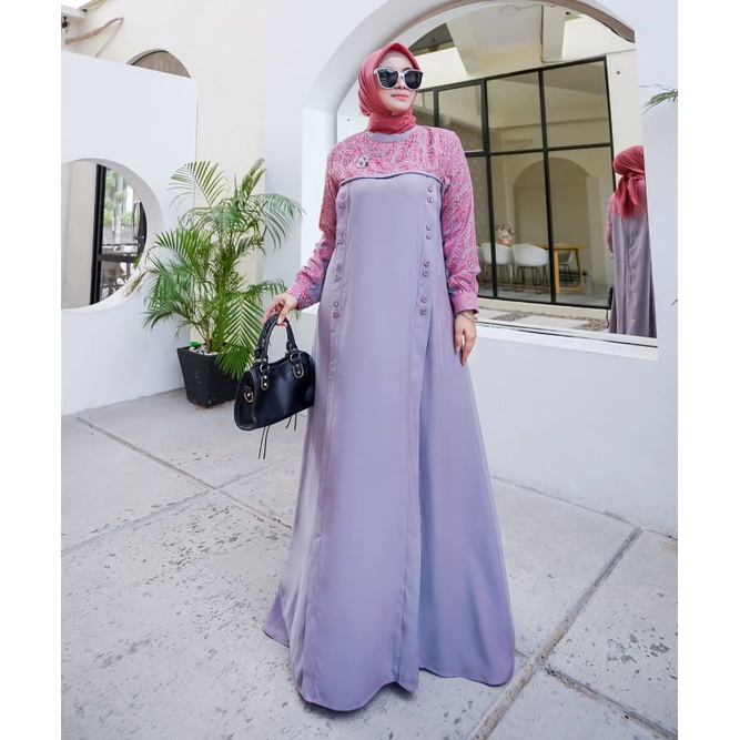 gamis kombinasi haruka dress by brainly bee