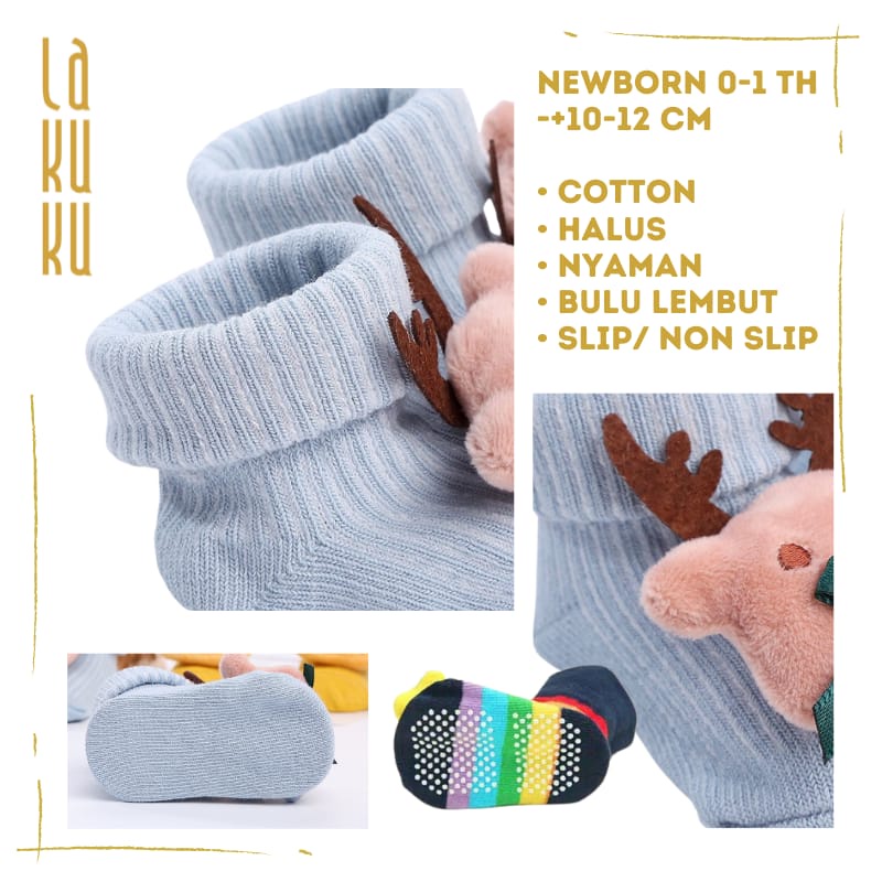 Lakuku - Kaos kaki Bayi 3D Prewalker 0-1 th Lembut Baby Socks