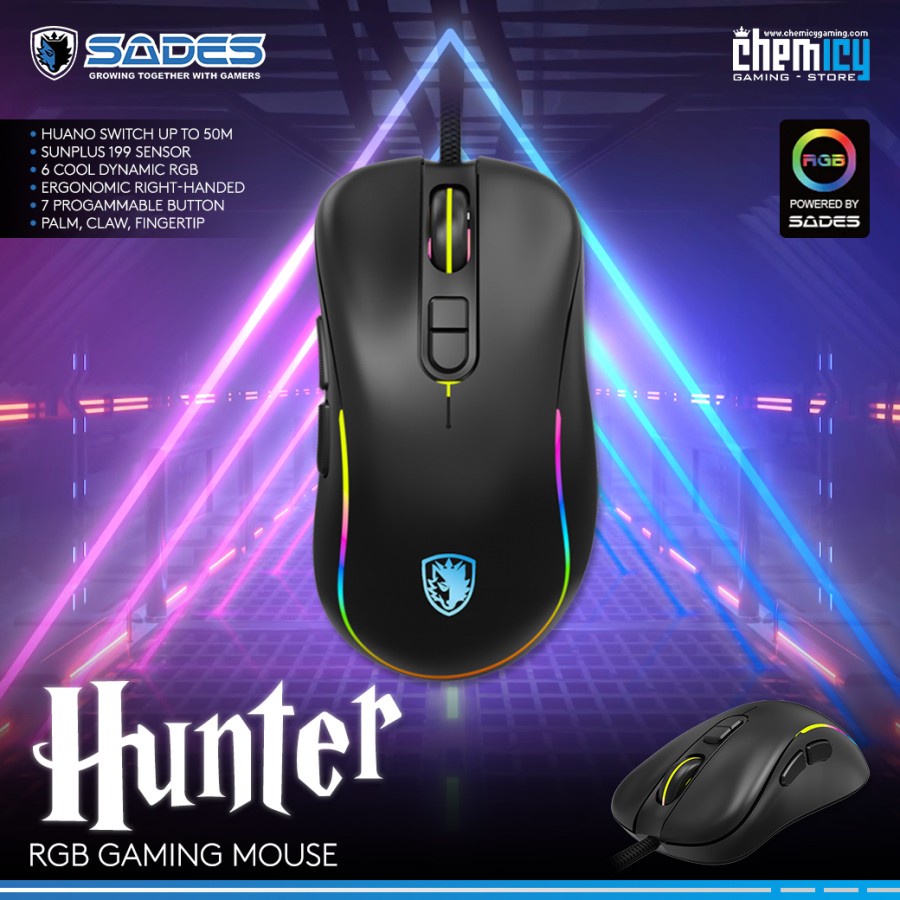 Sades Hunter RGB Macro Function Gaming Mouse