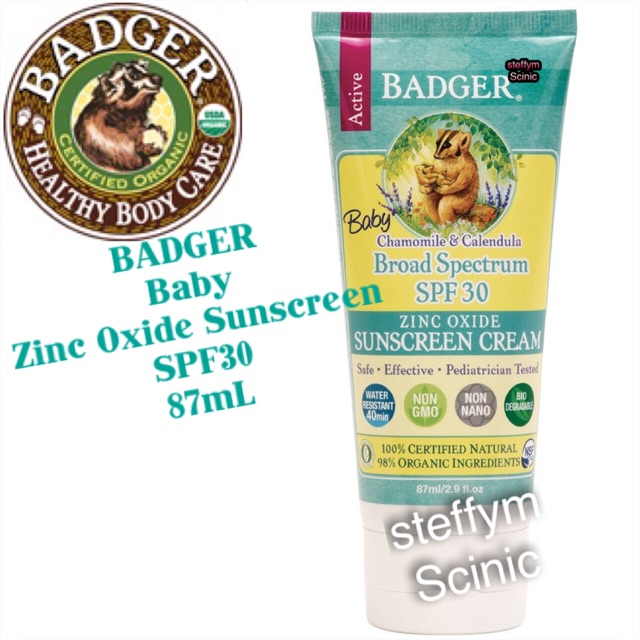 Badger Baby Sunscreen Cream SPF 30 PA+++, Chamomile & Calendula USA