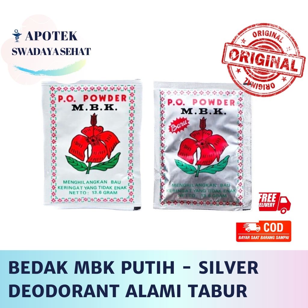 BEDAK MBK Silver Powder Putih Sachet Penghilang Bau Keringat Badan Deodorant Alami