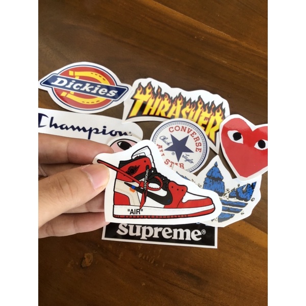 sticker pack brand logo series lucu handphone laptop tumbler dickies