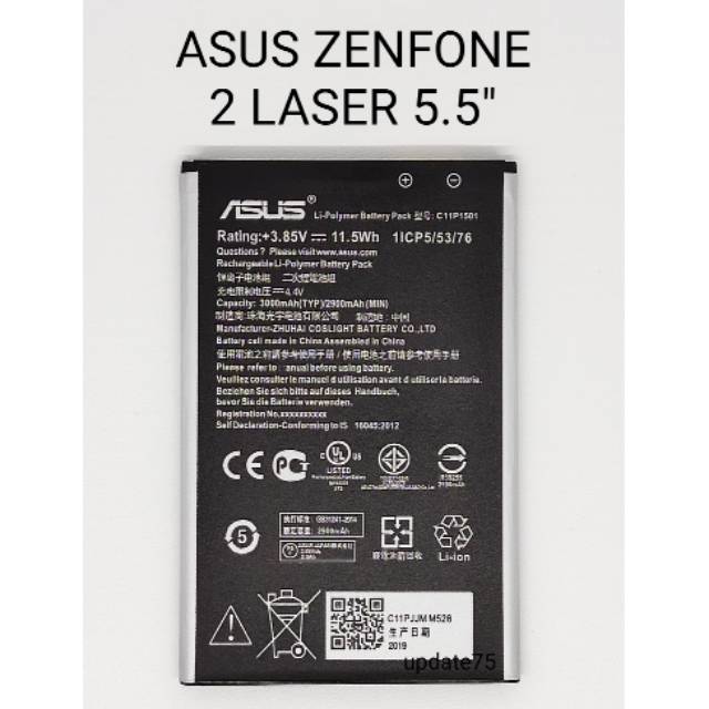 Baterai original Asus Zenfone 2 Laser 5.5&quot; ZE550KL Z00LD Z00LDD Z00UDC Z00UD ZD551KL Zenfone 2 laser 6&quot; ZE601KL kode C11P1501