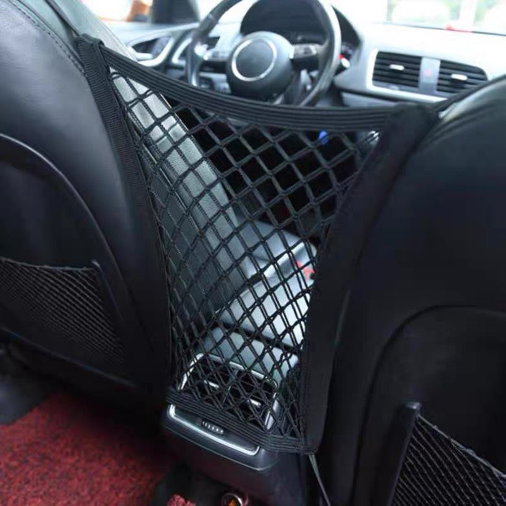 Jaring Mesh Penyimpanan Barang Mobil Car keranjang barang kursi depan  mobil Net Organizer Car Seat Storage Bag Strong Elastic Organizer Mesh Net Bags for Stowing Auto Vehicles Between Car Seats Luggage Holder Pocket Car Seat Storage Bag Strong Elastic