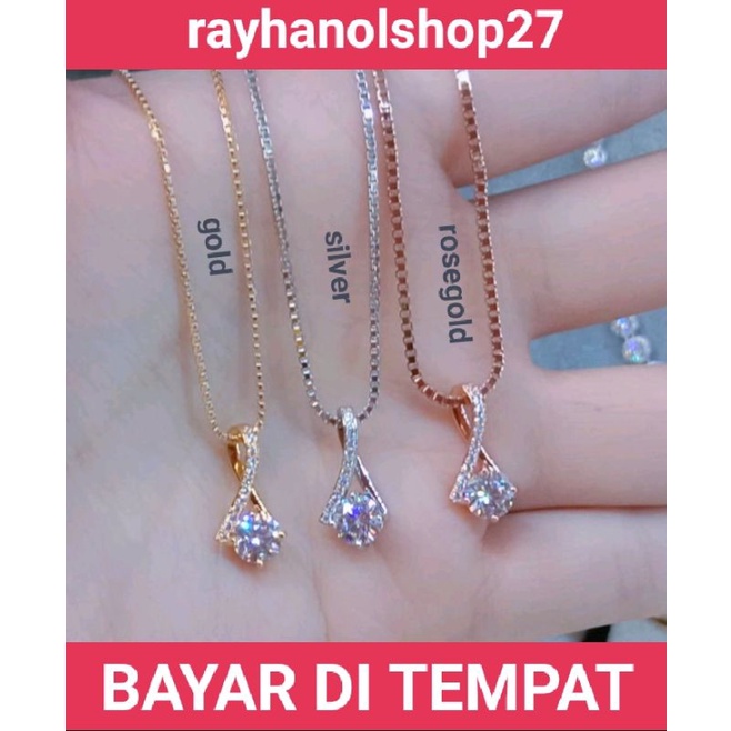 KALUNG LIONTIN TITANIUM ANTI KARAT LAPIS EMAS 22K-24K ANTI ALERGI TERSEDIA PILIHAN WARNA DAN UKURAN