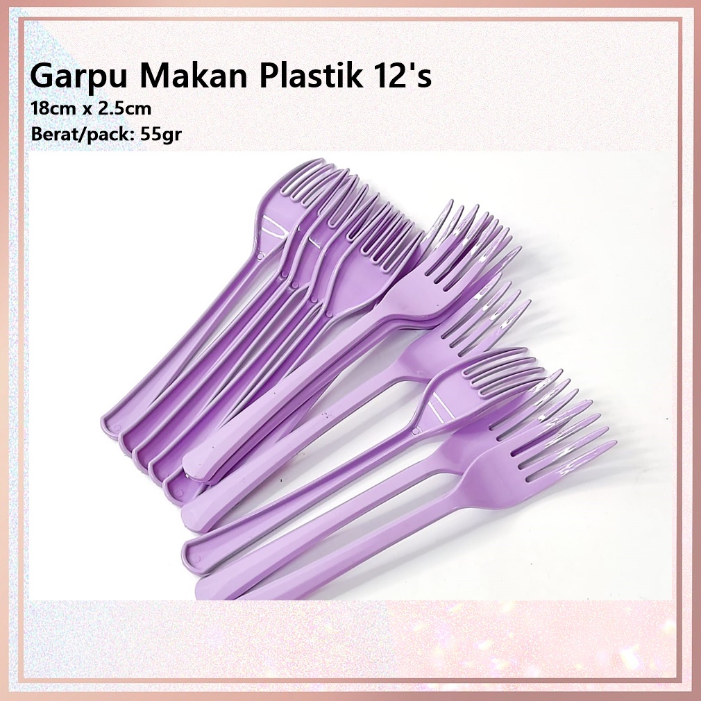 Garpu Makan/Garpu Pesta/Garpu Satu Kali Pakai Plastik 18cm 12pcs/pack