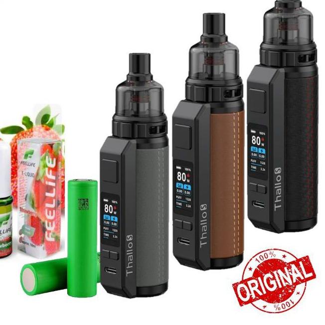 New elektronik tinta 9.9️Vapee Vapoor SMOKEE THALO S KIT 80W Free Baterai+L 10ml mesin uap|KD8