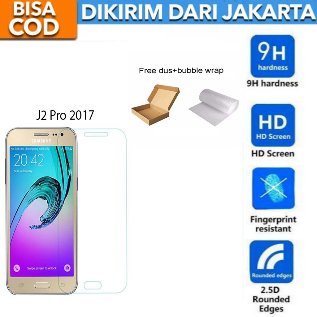 Samsung Galaxy J2 PRO 2017 Tempered Glass Screen Protector Anti Gores