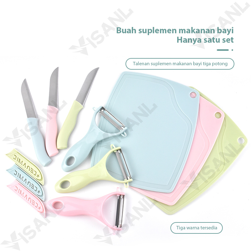 PISAU SET KERAMIK / 3 IN 1 PISAU SET TALENAN / SERUTAN BUAH / ALAT SET DAPUR / VS