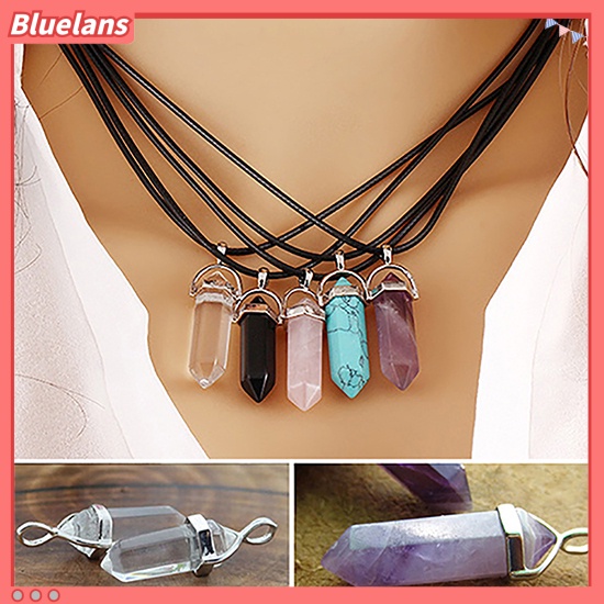 Bluelans Kalung Tali Dengan Liontin Batu Permata Chakra Reiki Imitasi