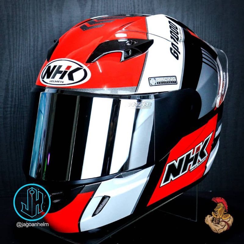 HELM FULLFACE NHK GP 1000 MOTIF SXR RED DOFF paket ganteng
