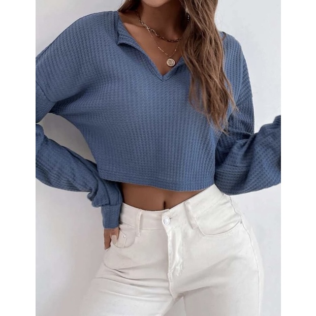 BLOUSR CROP - BLOUSE KOREA - CORDYLINE BLOUSE