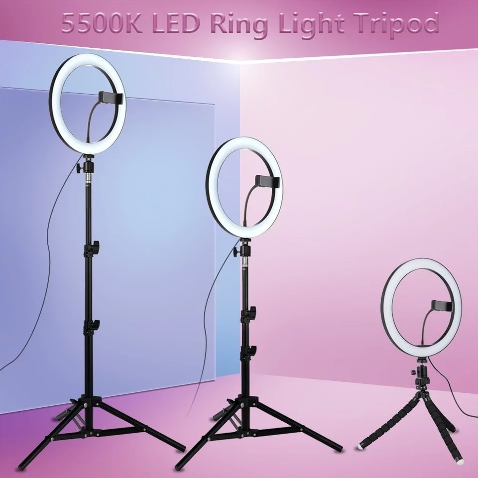 [RO ACC]  RING LIGHT STAND 26CM TRIPOD 2.1M SELFIE VLOGGER YOUTUBE