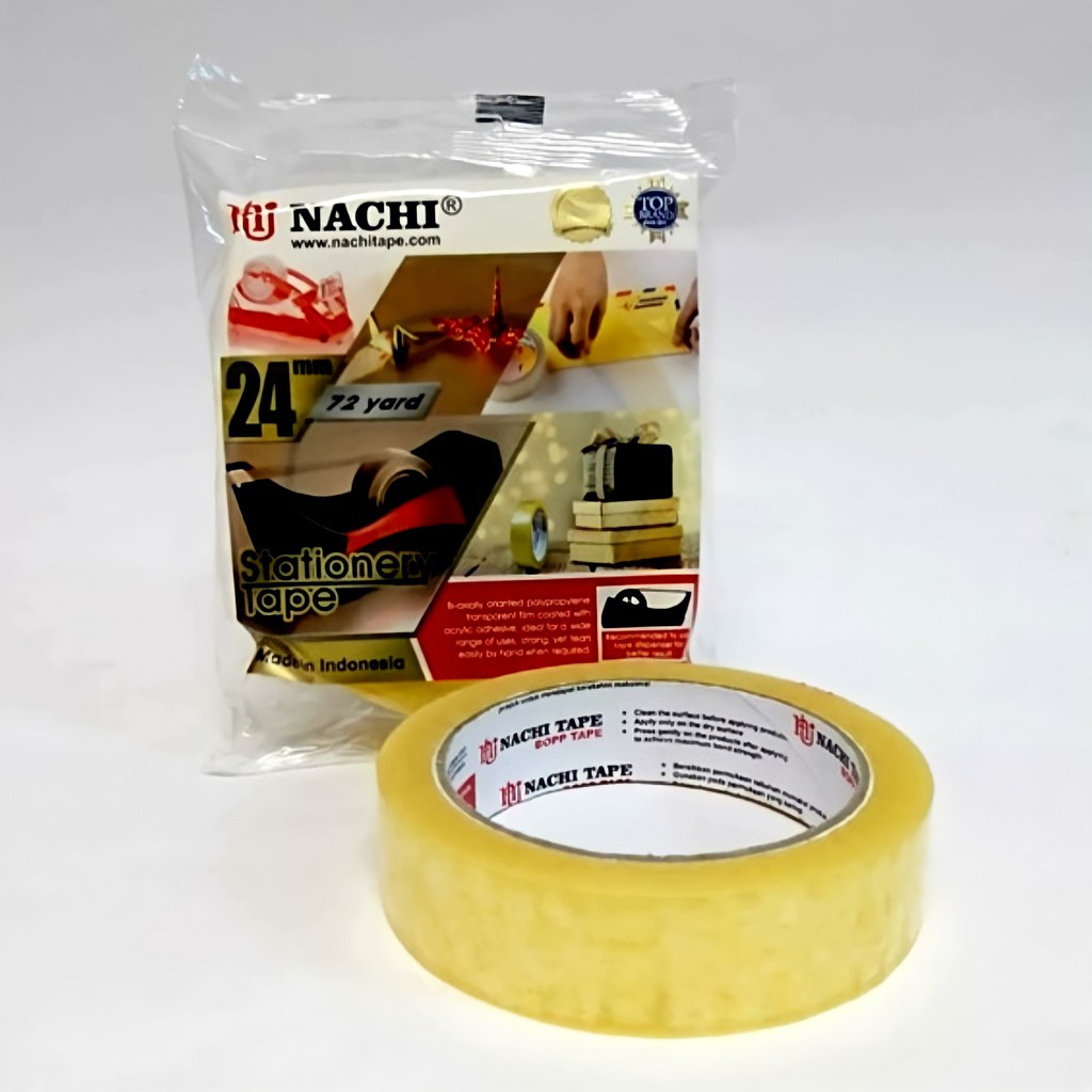 

Selotip Bening Merk Nachi Tape 24mm x 72 yard / Isolasi / isolatip