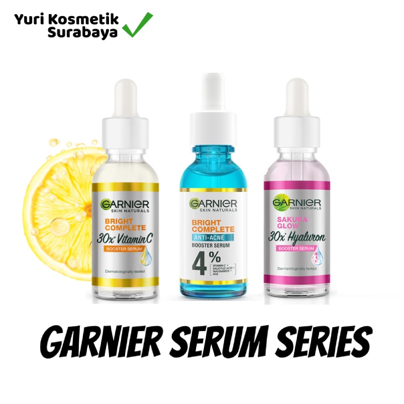 ☘️Yuri Kosmetik☘️ Garnier Serum Booster / Light Complete Vitamin C 30x / Hyaluron 30x / Anti Acne Serum / Serum Muka / 30ml / 15ml / 7.5ml