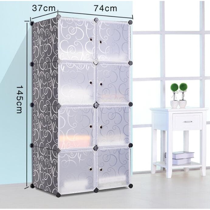 rak pakaian portable serbaguna rak pakaian susun 8 rak organizer plastik kekinian W6Y5 awet minimali
