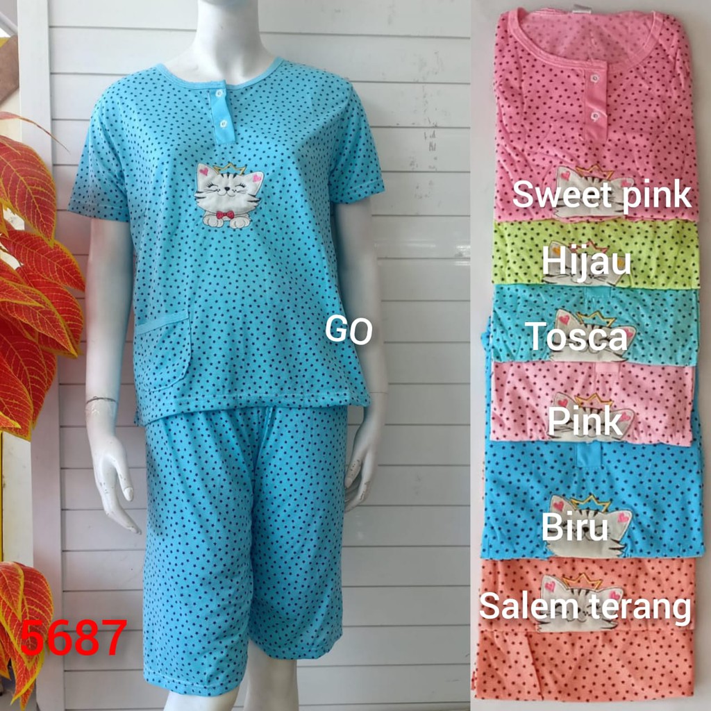 gos A BABYDOLL BOBO STANDART Dewasa 3/4 Pakaian Wanita Setelan Baju Tidur Busui Piyama