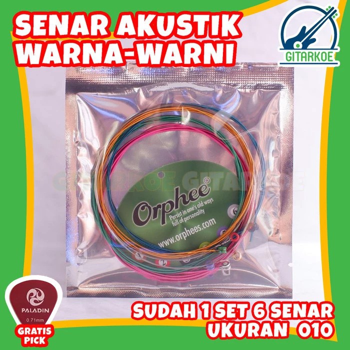 Senar Gitar Warna Warni Akustik 010 Orphee Color Cooper TX620-C