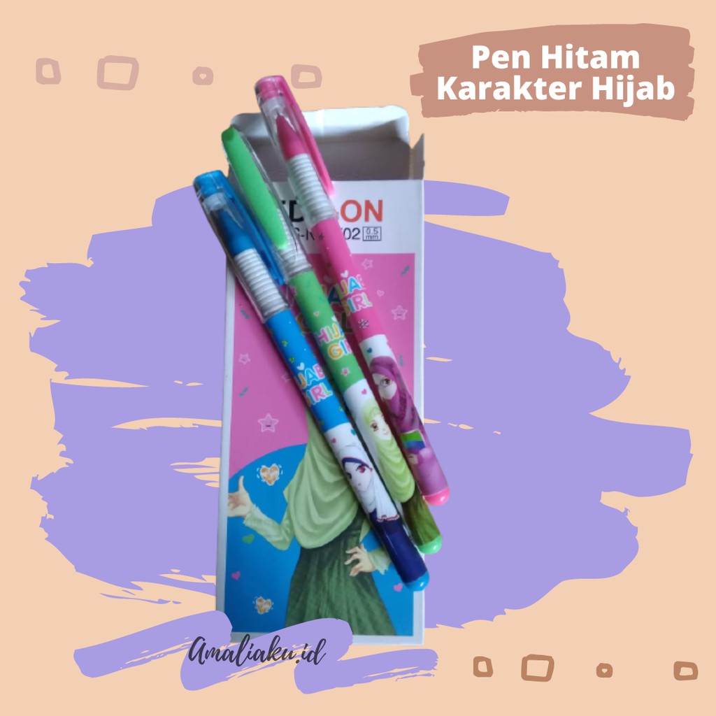 

Gel Pen Hitam Karakter Kartun Hijab