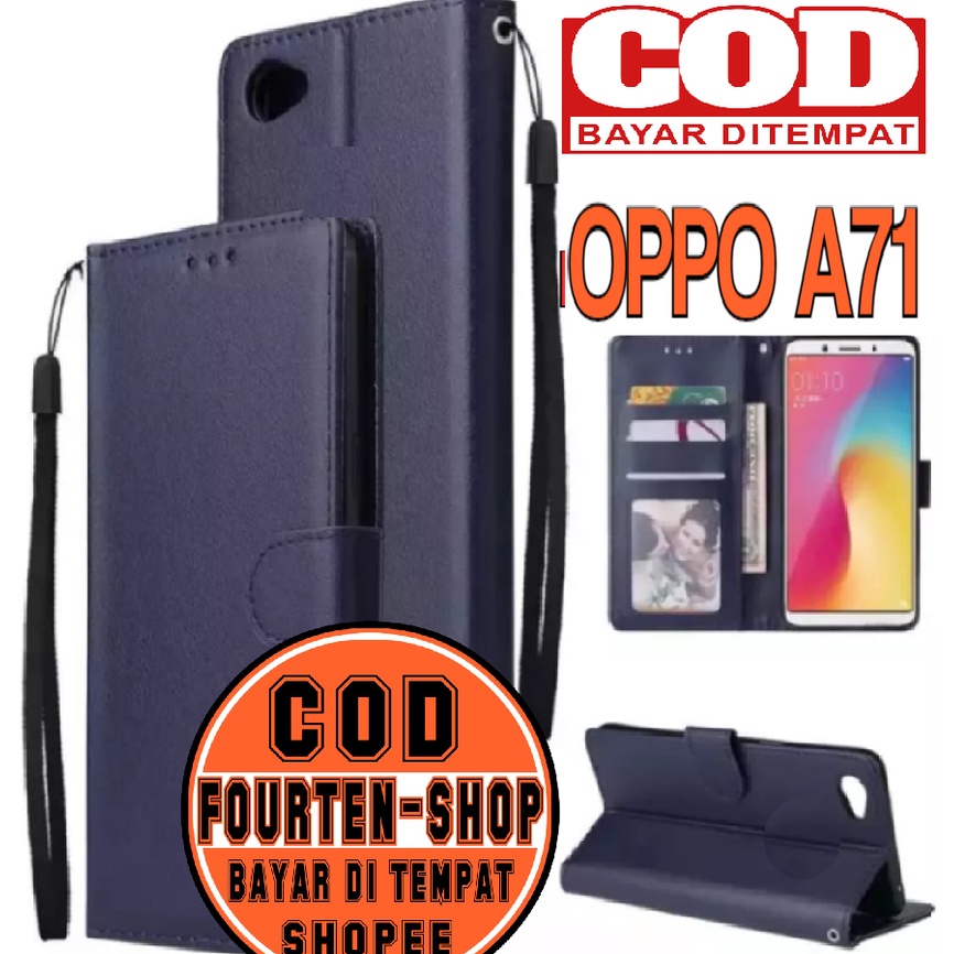 CASING / CASE KULIT FOR OPPO A71 - CASING DOMPET- COVER -SARUNG HP