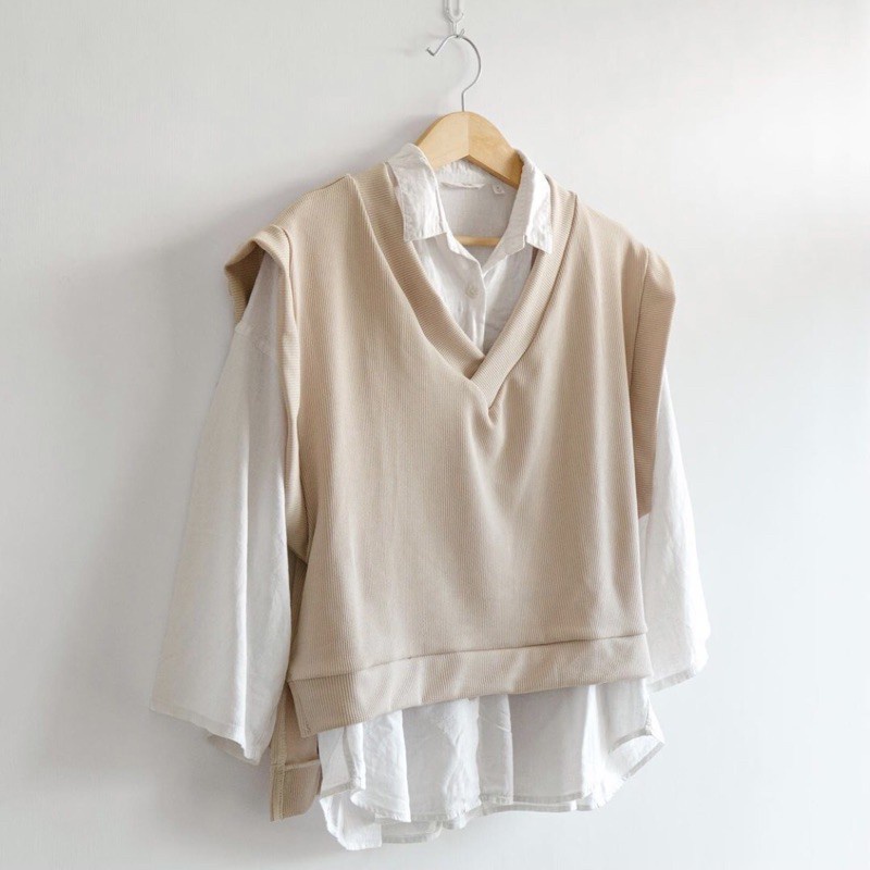 Outer Baju Rompi Vest Korean Style Wanita Atasan Kekinian C22-7