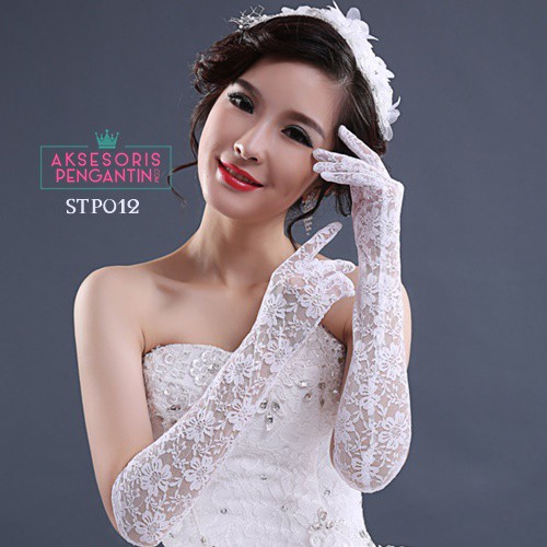 [PRODUK TERLARIS] WEDDING GLOVES SARUNG TANGAN WANITA AKSESORIS PESTA BRIDAL STP012