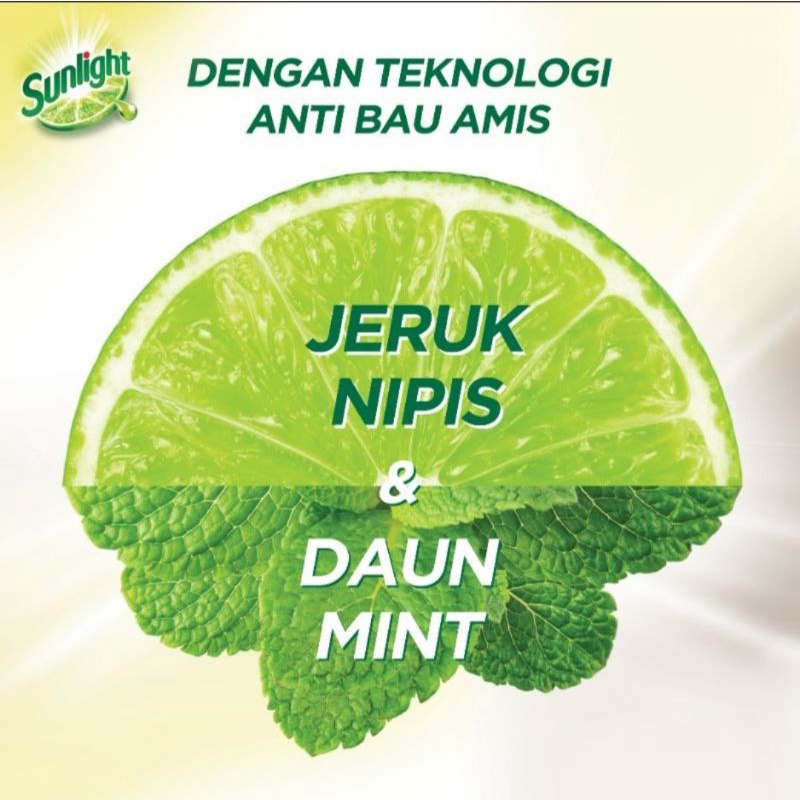 Sunlight Pencuci Piring Extra Anti Bau Jeruk Nipis &amp; Daun Mint Refill 700mL