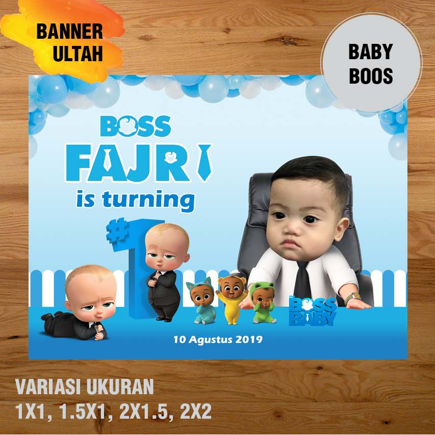 ExtraWrap (CCA) BOSS BABY BANNER ULTAH/ BACKDROP ULTAH / SPANDUK ULANG TAHUN UL-TAH Gratis Ongkir