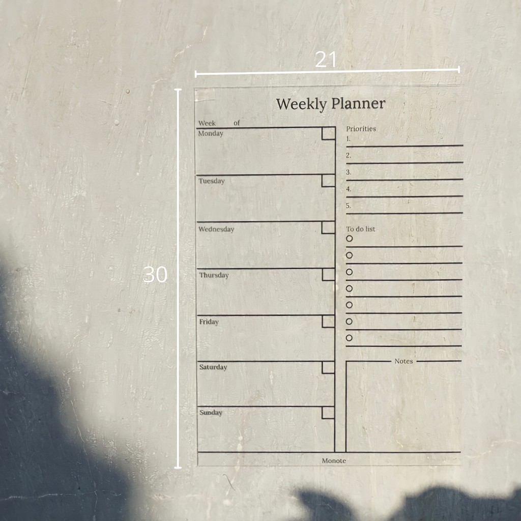 

[CLEARANCE SALE] All in One Weekly Planner #Vol. 3 | Akrilik Planner / Acrylic Planner Monote