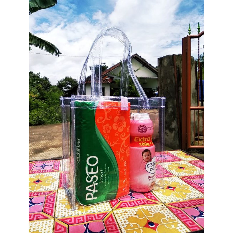 

Tas lebaran mika PVC spesial harga promo, ukuran 20*20*10 ABC