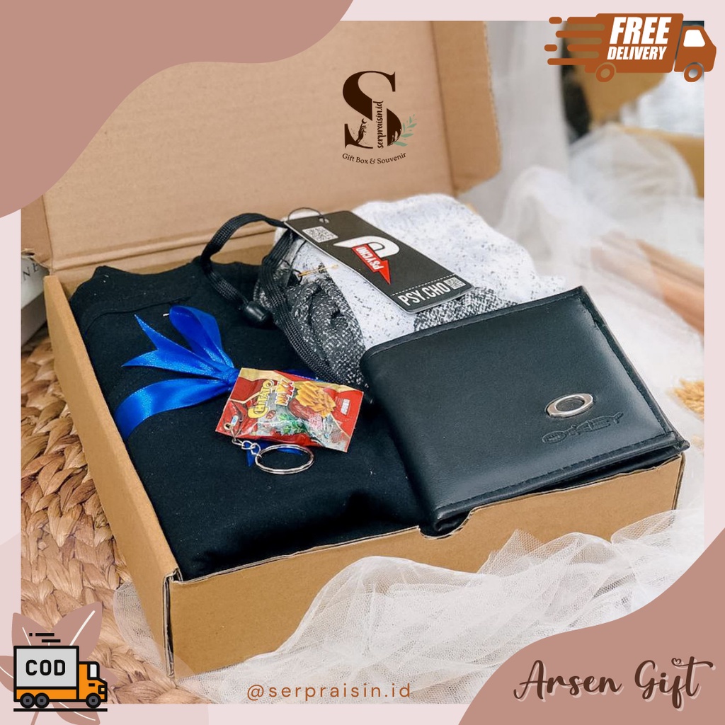 {serpraisin.id} Arsen Gift BISA COD Hampers ultah cowok  Hadiah ulang tahun doi celana boxer kaos po