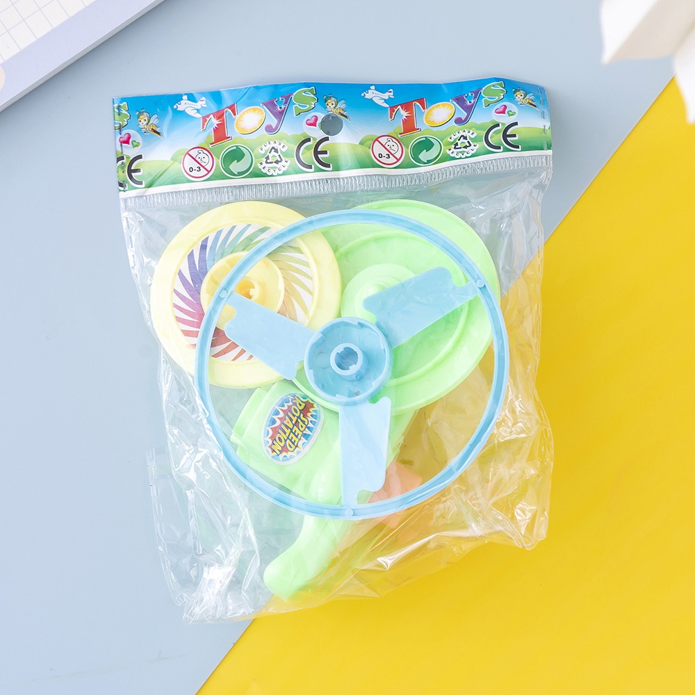 【COD Tangding】2pcs Mainan Piring Terbang Gyro Warna Acak Untuk Anak