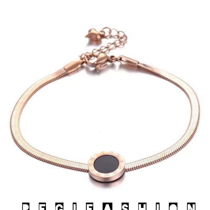 Gelang Wanita Titanium Bugari Rose Gold Anti Karat Tidak Luntur