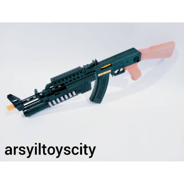 MAINAN TEMBAK AK47 SUARA DAN LAMPU