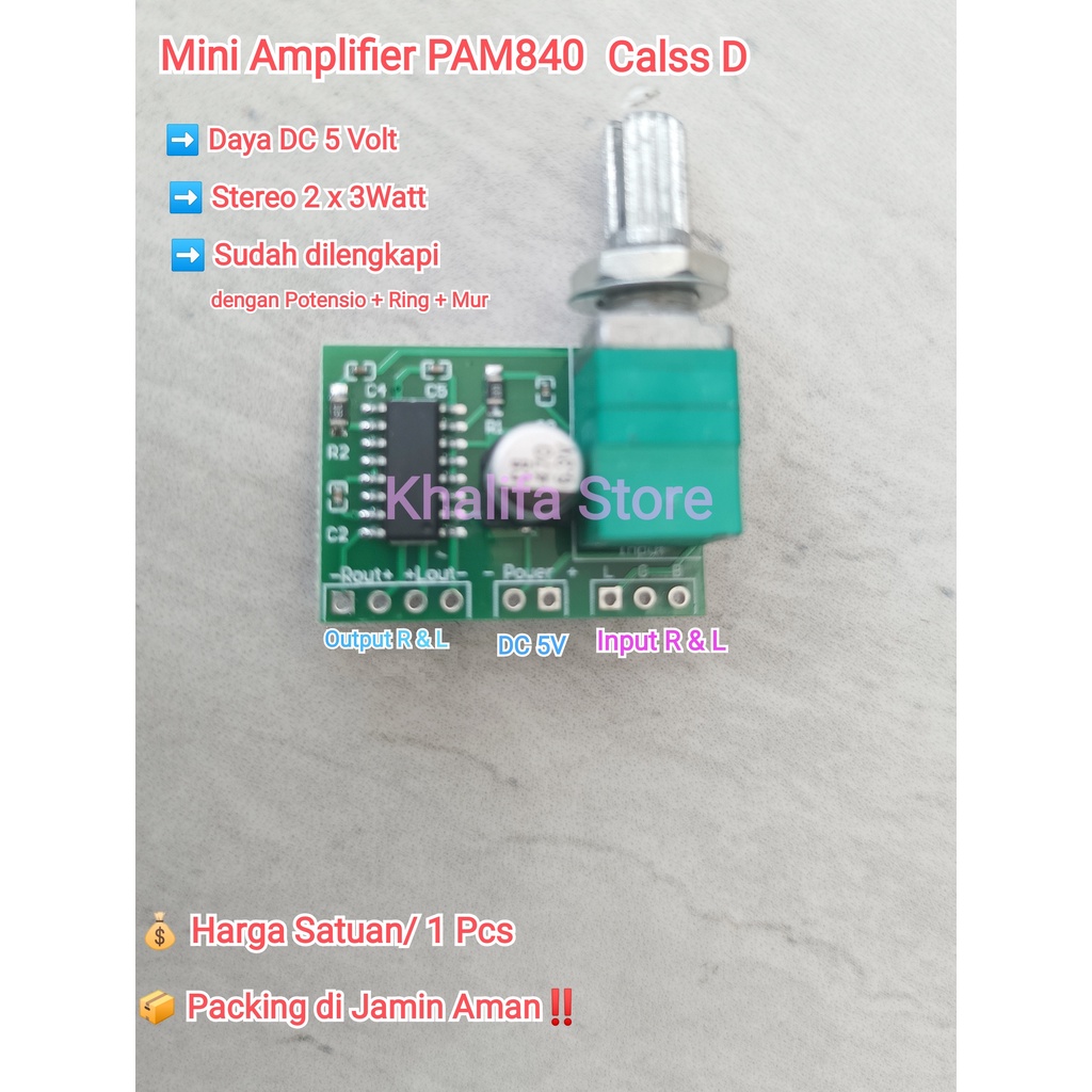 Kit Modul DIY Mini HiFi Stereo Amplifier TDA2004-2005 80Watt DC 12V PMPO BTL PAM8403 USB DC 5V 3W PA