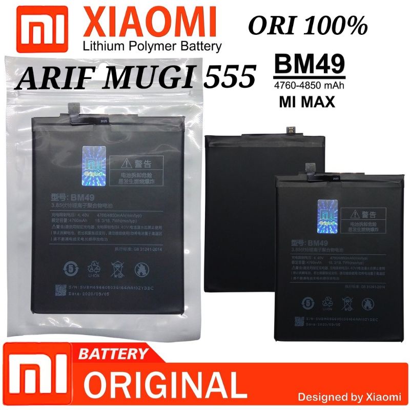 Batrai batery Xiaomi Mi max Bm49/Battery batu Batre Hp Xiaomi Bm49 Original