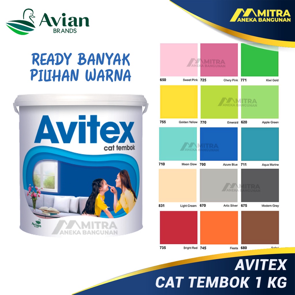 AVITEX CAT TEMBOK 1 KG / CAT DINDING INTERIOR AVIAN