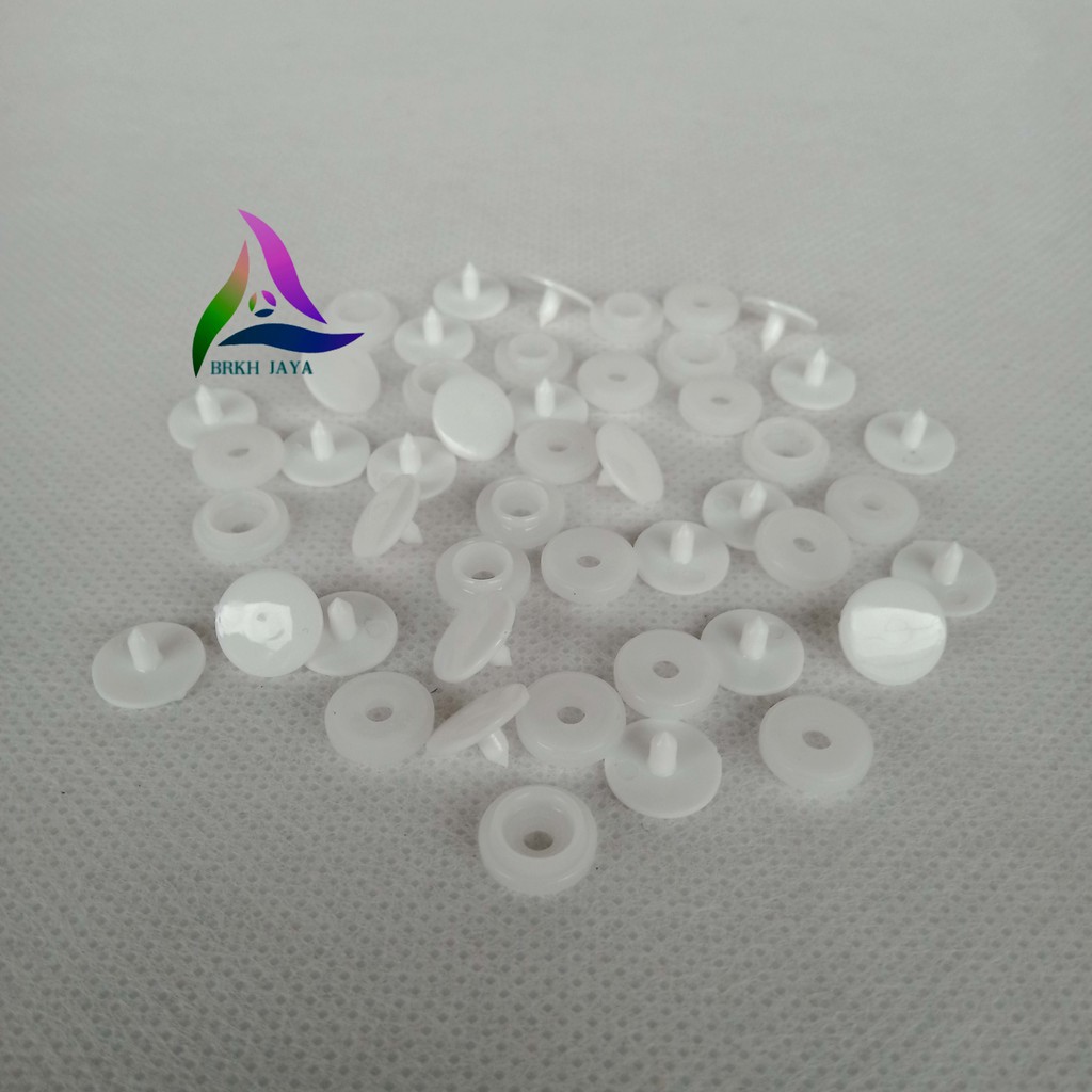 KANCING CETET PLASTIK DIAMETER 10 MM PUTIH