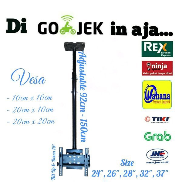 Bracket Gantung LED TV 24 - 26 - 28 - 32 - 37 Inch With WaterPass