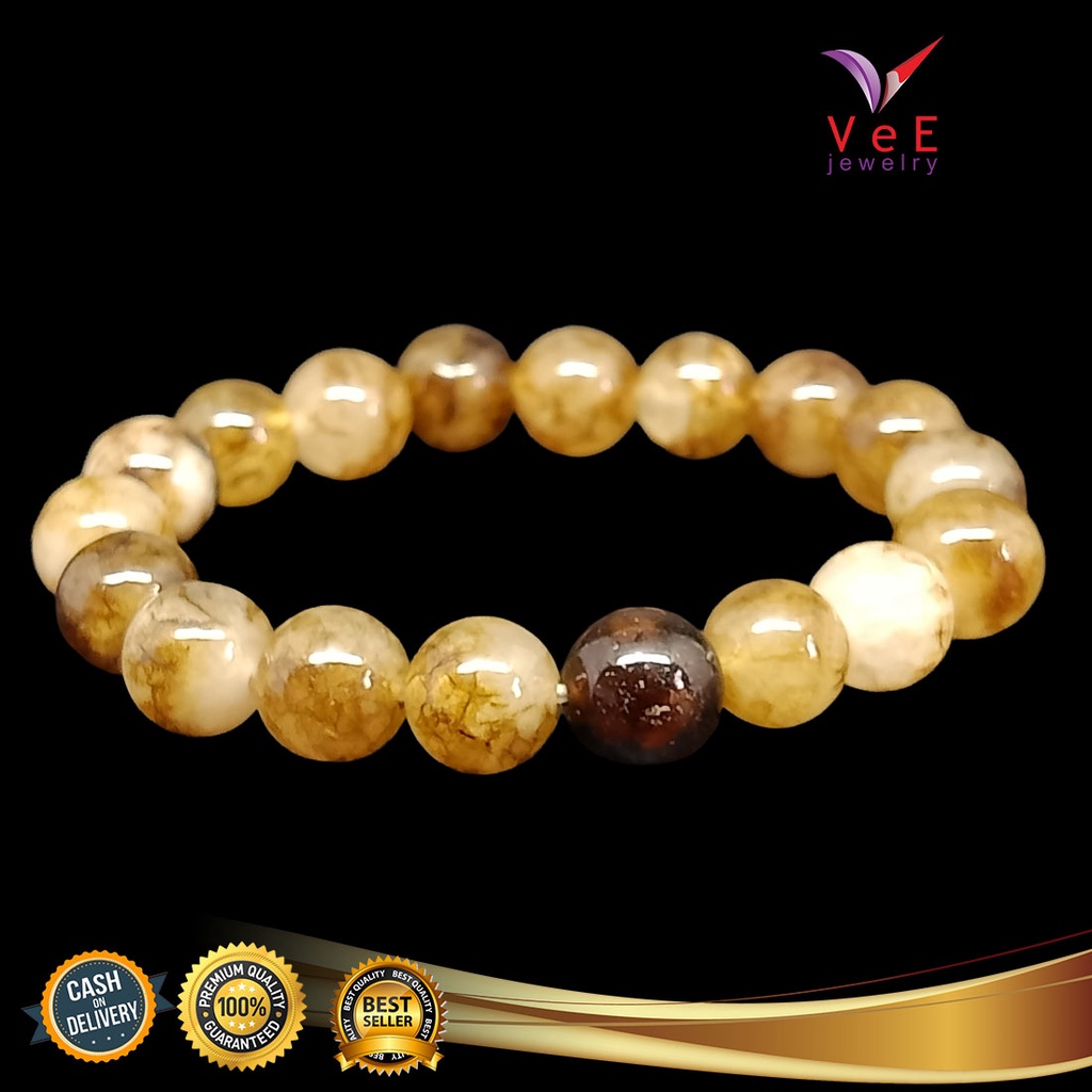 Gelang Batu Giok Cina Asli 10mm - VeE Bracelet Batu Alam Terapi Kesehatan